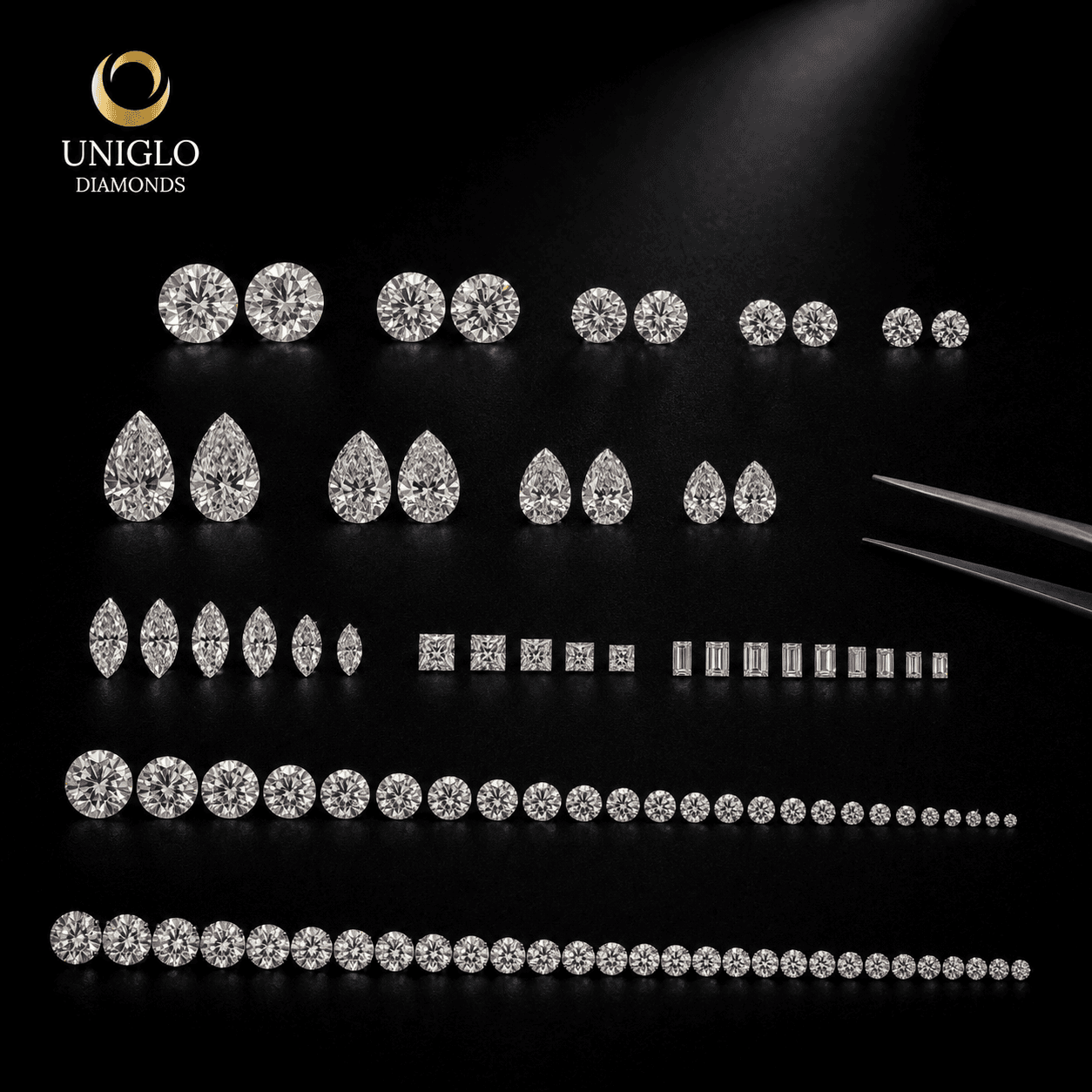 Matched pairs and calibrated natural diamonds for jewelry manufacturing