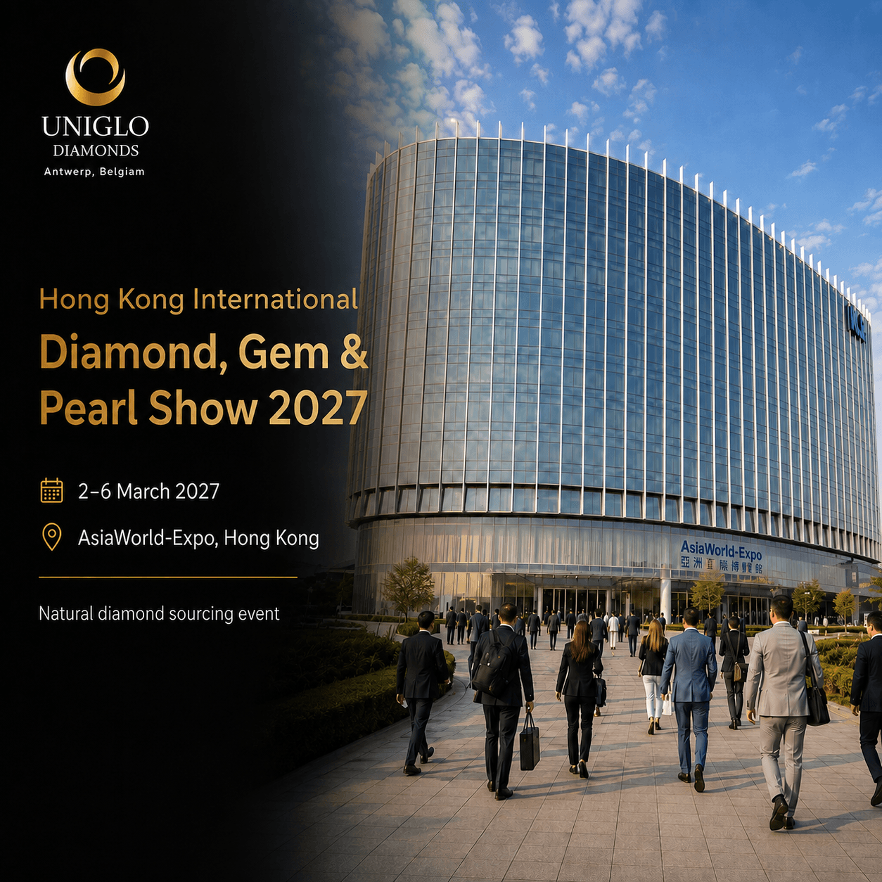 Uniglo Diamonds auf der Hong Kong Diamond Gem and Pearl Show 2027