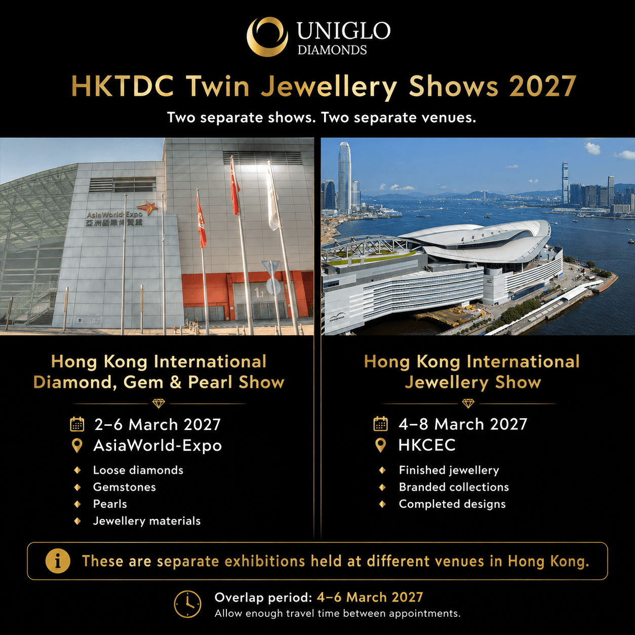 Natural diamonds presented by Uniglo Diamonds in Hong Kong