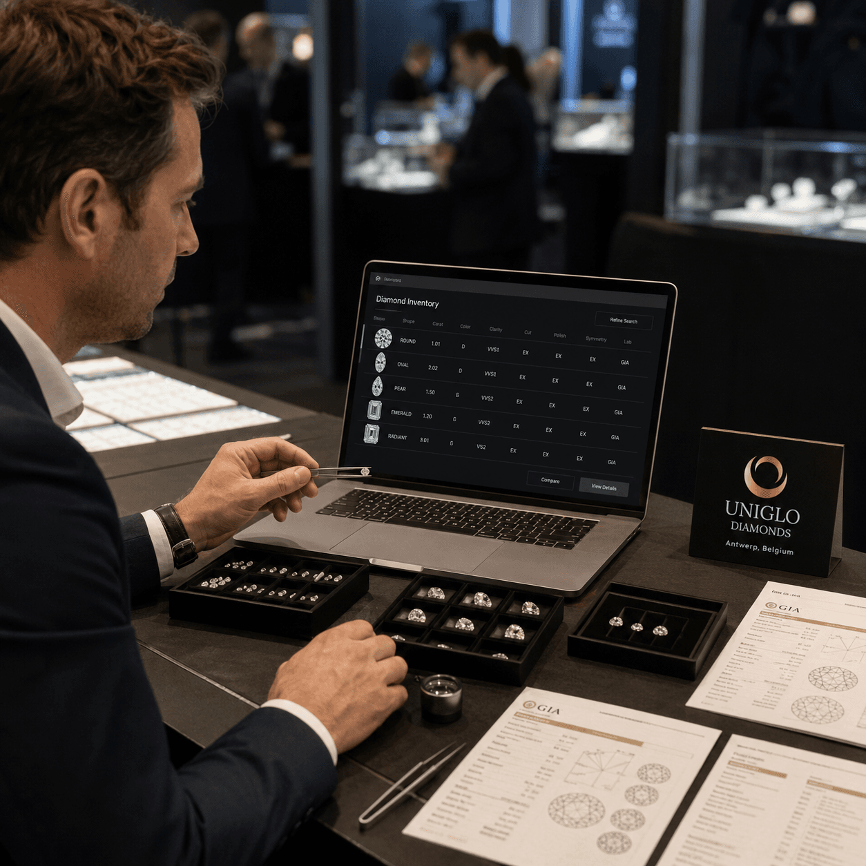 Natural diamond sourcing discussion with Uniglo Diamonds in Hong Kong