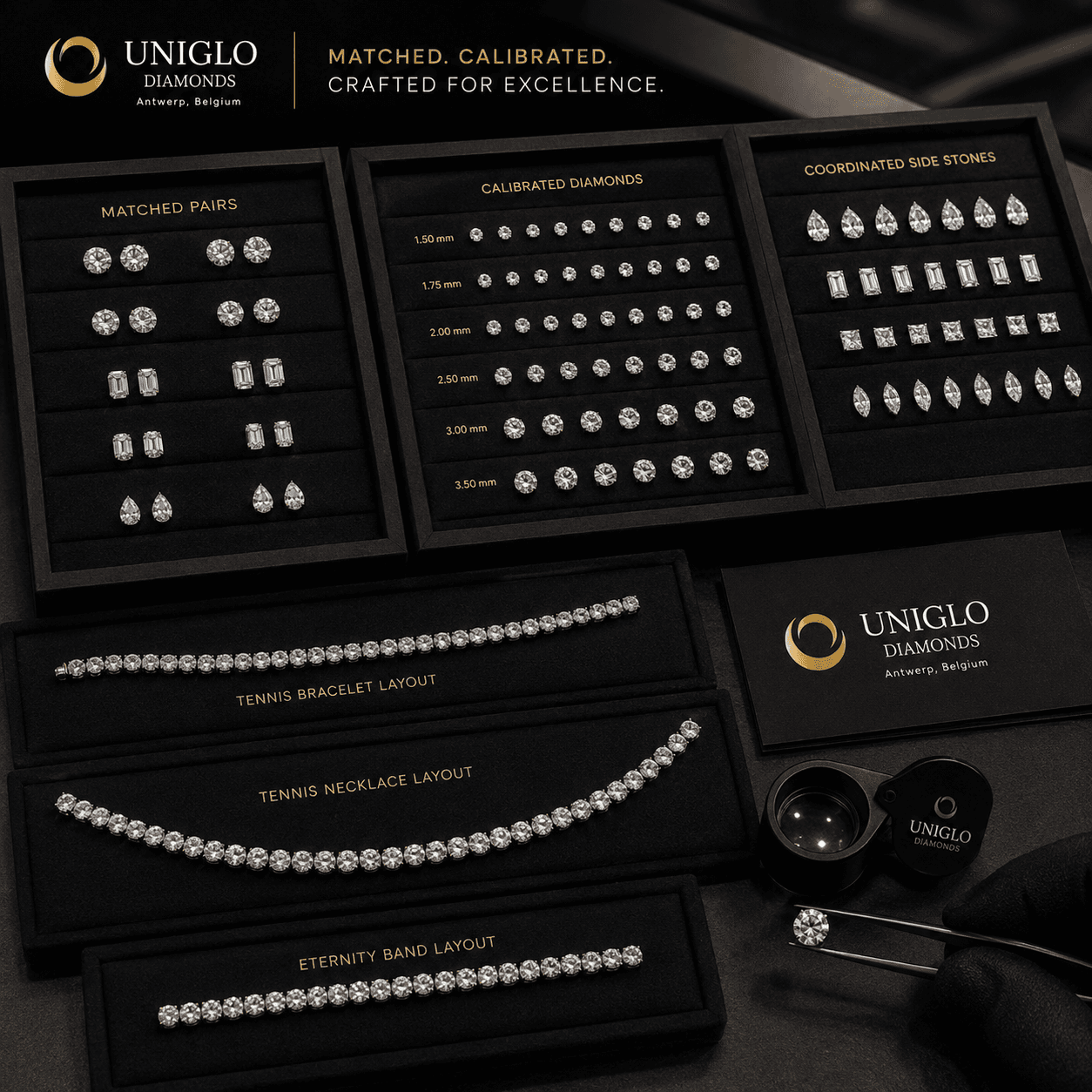 Natural diamonds presented by Uniglo Diamonds at JGTD Dubai