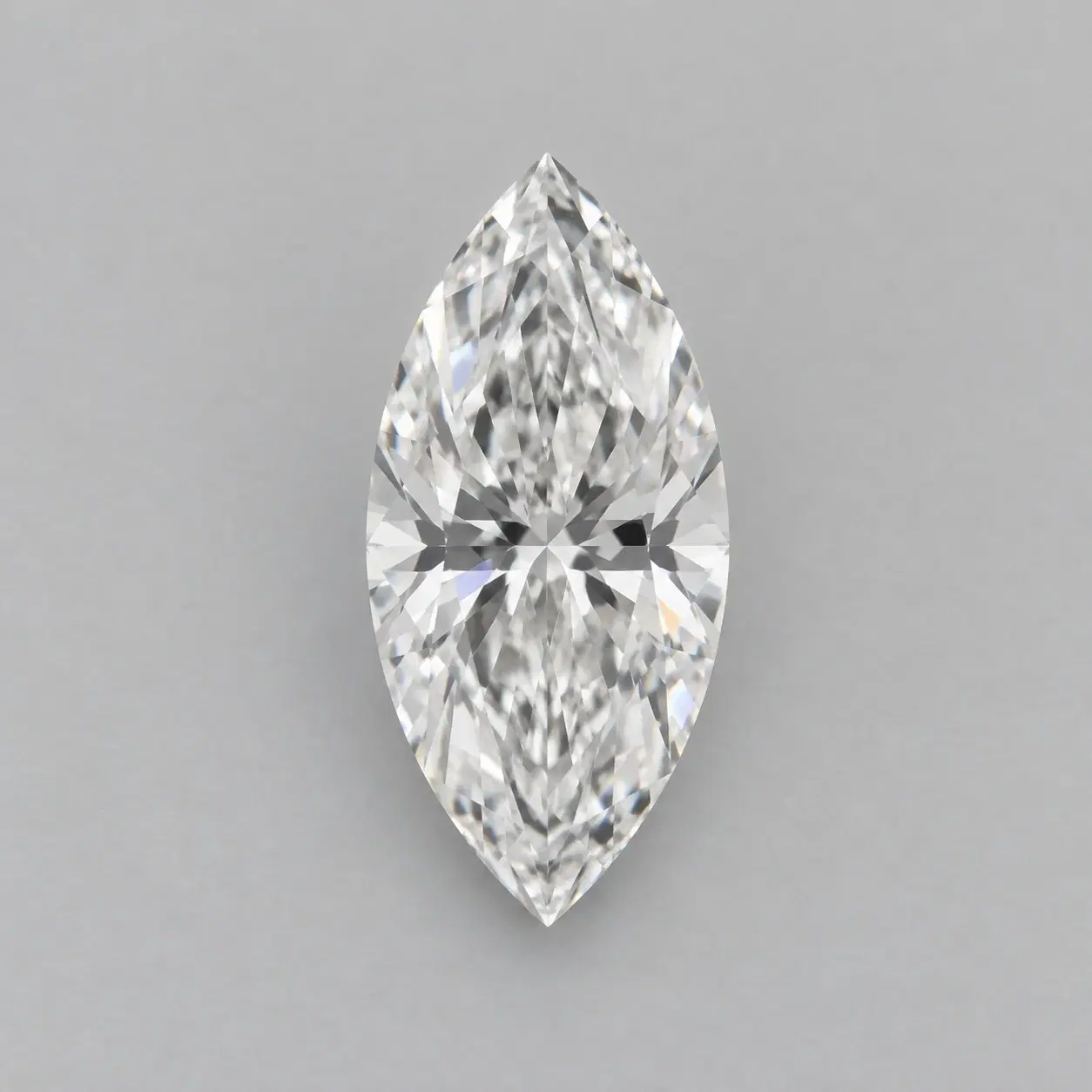 Loose marquise lab-grown diamond with curved sides and two pointed ends
