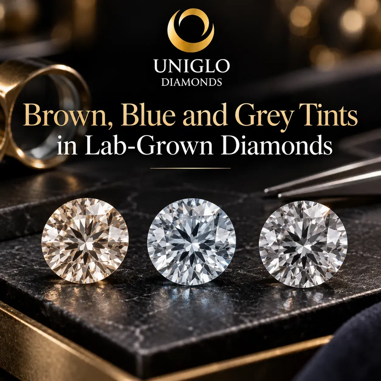 Brown, Blue and Grey Tints in Lab-Grown Diamonds