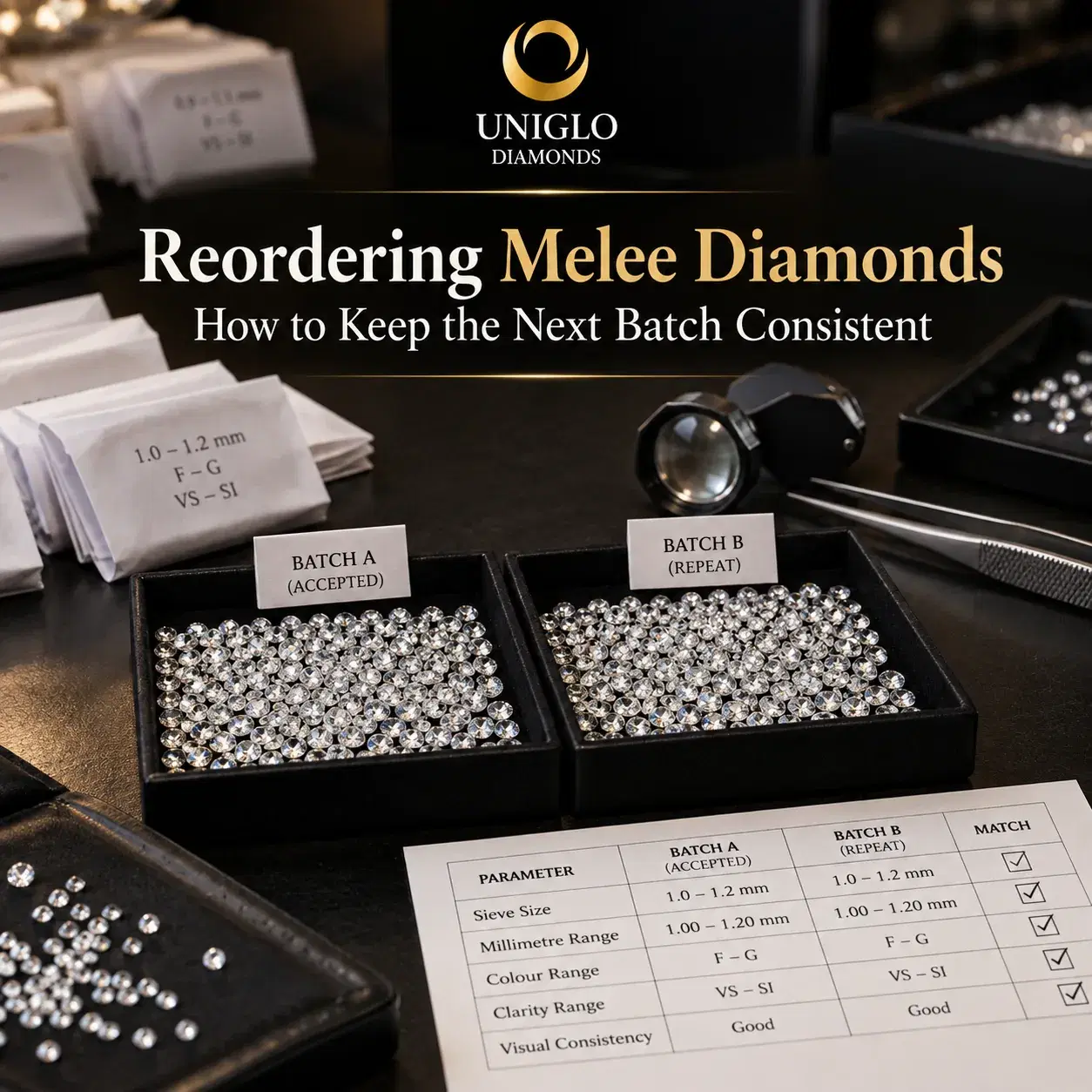 Reordering Melee Diamonds: How to Keep the Next Batch Consistent