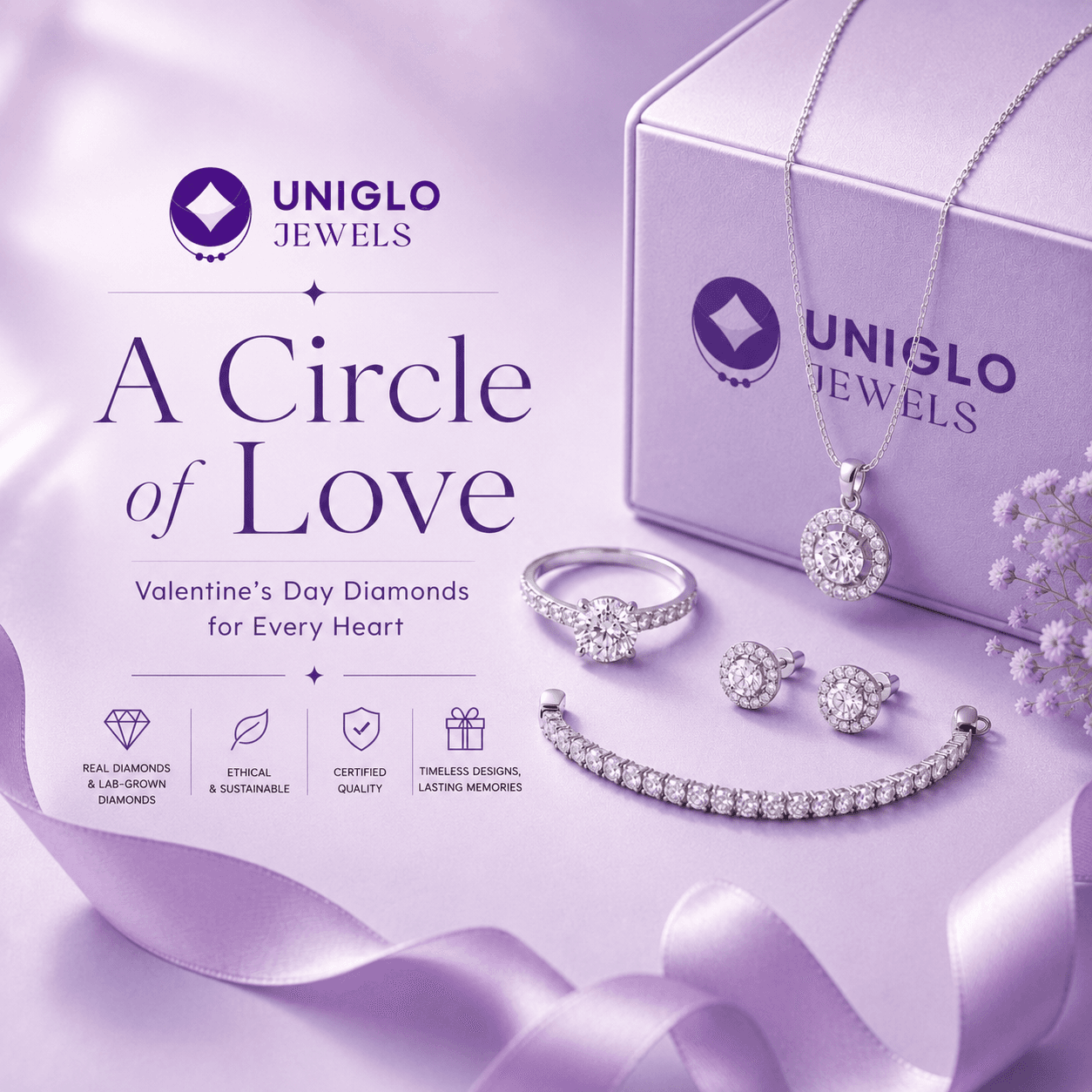 Natural and lab-grown diamond jewellery options for a meaningful Valentine’s Day celebration