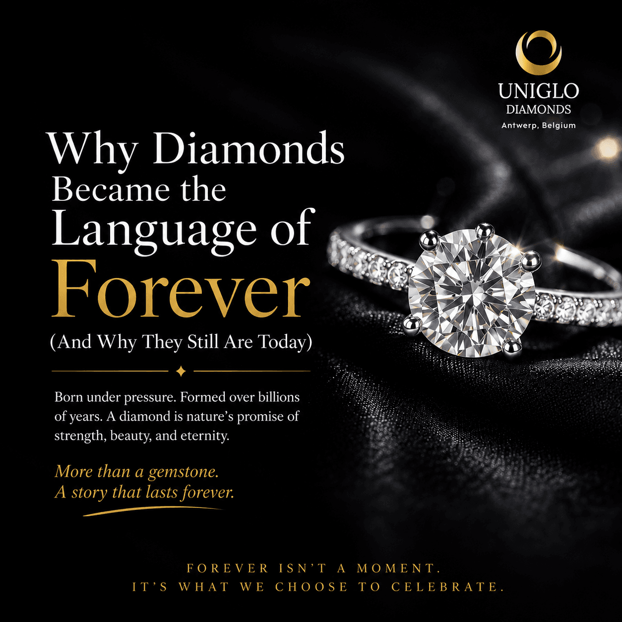 Diamond jewelry worn close to the body, absorbing life's moments and holding emotional memories